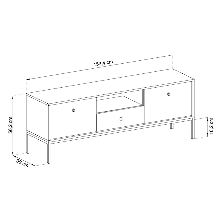 Szafka RTV Monne 153 cm granatowa vintage  - zdjęcie 13