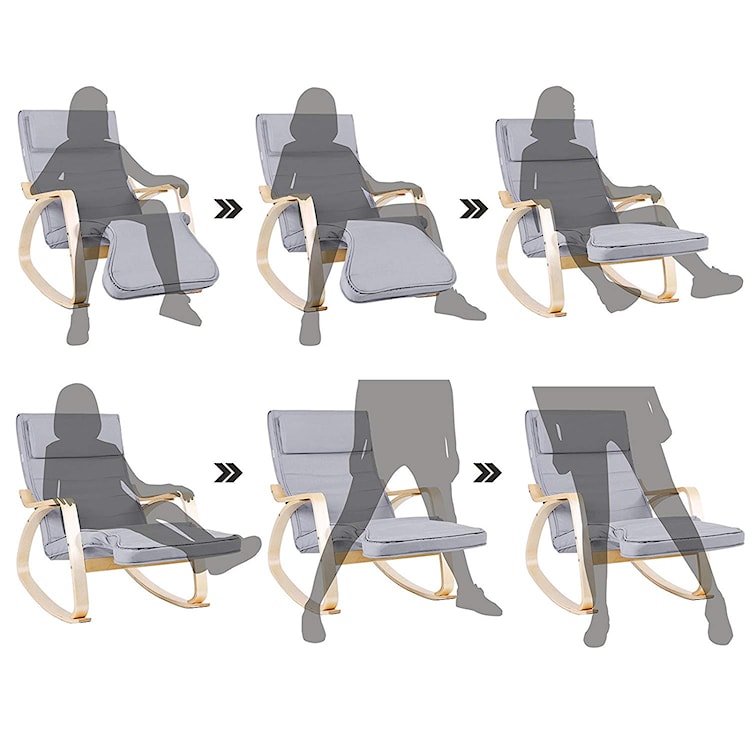 Fotel bujany Lapilli z minimalistycznymi podłokietnikami szary jasny  - zdjęcie 5