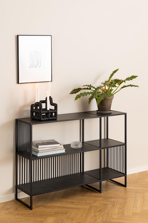 Regał niski metalowy Velook 83 cm czarny  - zdjęcie 2