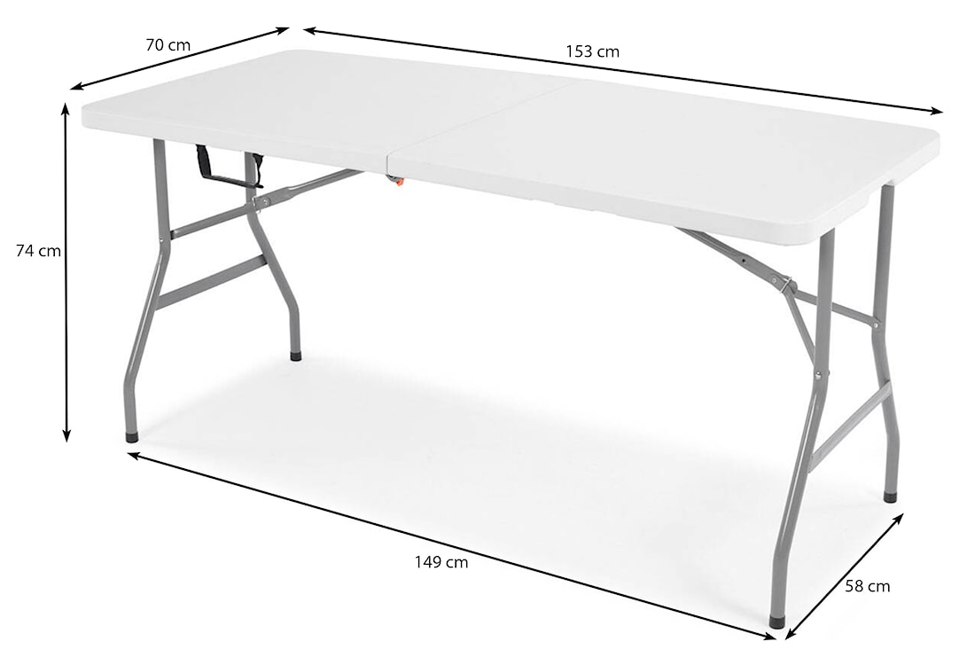 Stół ogrodowy składany Carrice 153 cm biały  - zdjęcie 8