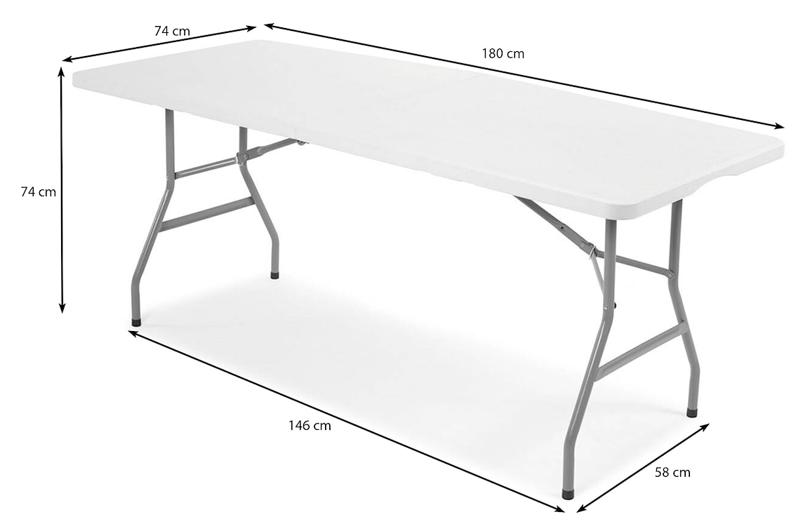 Stół ogrodowy składany Carrice 180 cm biały  - zdjęcie 7