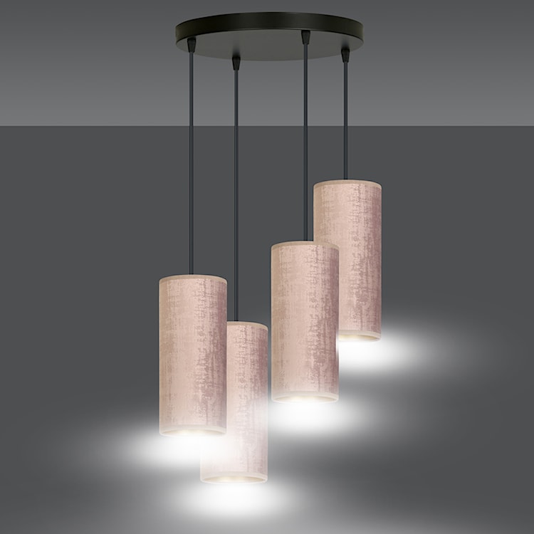 Lampa wisząca Bonett x4 asymetryczna średnica 35 cm różowa  - zdjęcie 5