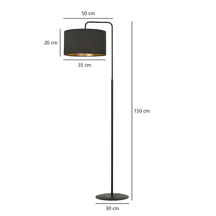 Lampa podłogowa Hellid 150 cm czarna  - zdjęcie 7