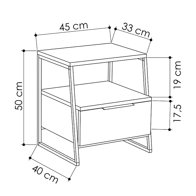 Szafka nocna Pellos minimalistyczna biała  - zdjęcie 4