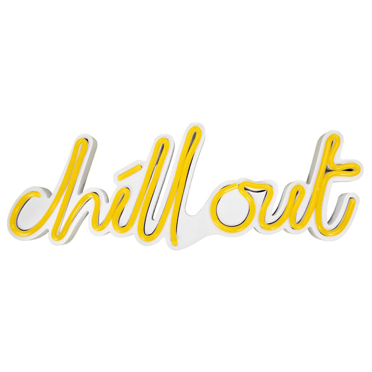 Neon na ścianę Letely z napisem Chill Out żółty 