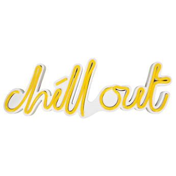 Neon na ścianę Letely z napisem Chill Out żółty