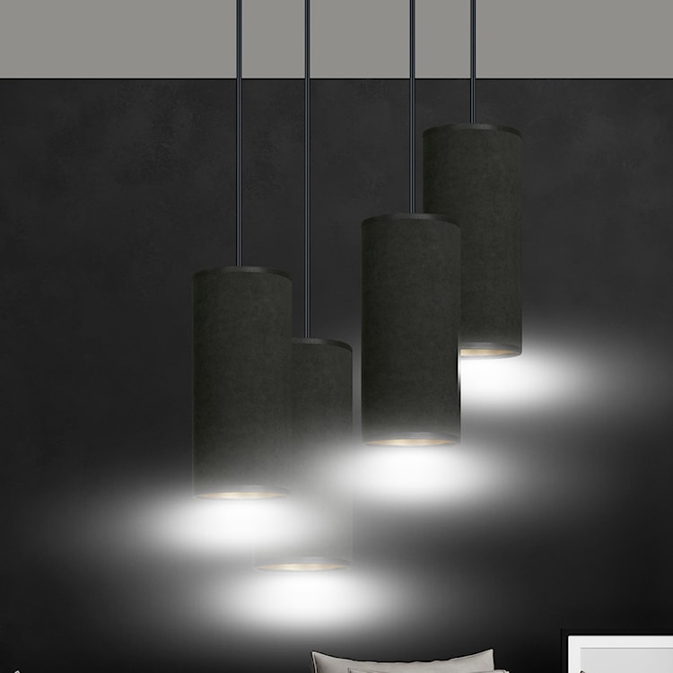 Lampa wisząca Bonett x4 asymetryczna średnica 35 cm czarna  - zdjęcie 3