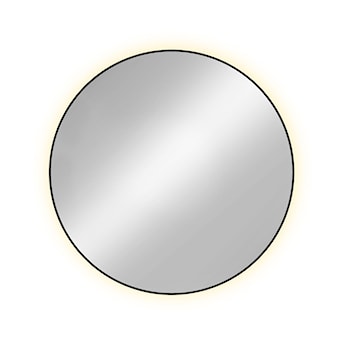 Lustro z podświetleniem led Bright Premium średnica 80 cm czarne/ ciepła barwa światła