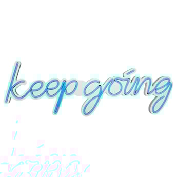 Neon na ścianę Letely z napisem Keep Going niebieski