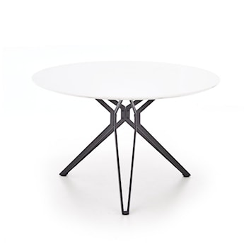 Stół Kylie biały - czarna podstawa średnica 120 cm
