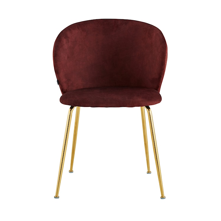 Krzesło tapicerowane Mealize w tkaninie hydrofobowej bordowy velvet na złotych nogach  - zdjęcie 6