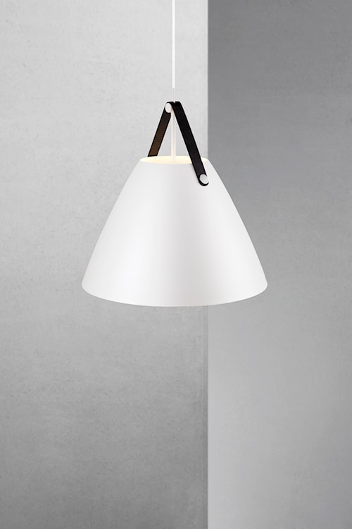 Lampa wisząca Strap średnica 48 cm biały metalowy klosz  - zdjęcie 5