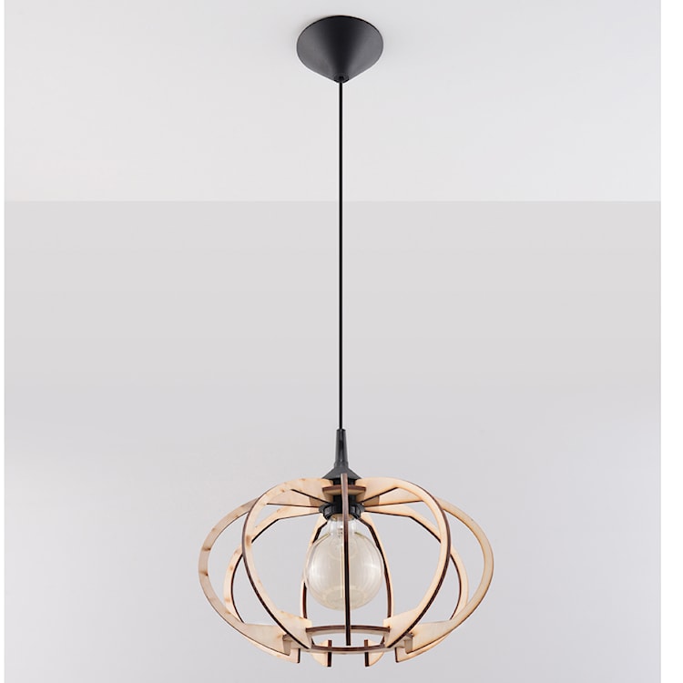 Lampa wisząca Medillo drewniana średnica 30 cm  - zdjęcie 5