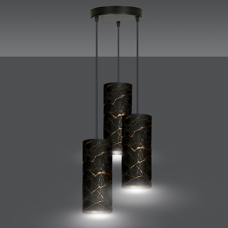 Lampa wisząca Karrla x3 asymetryczna średnica 35 cm czarny marmur  - zdjęcie 5