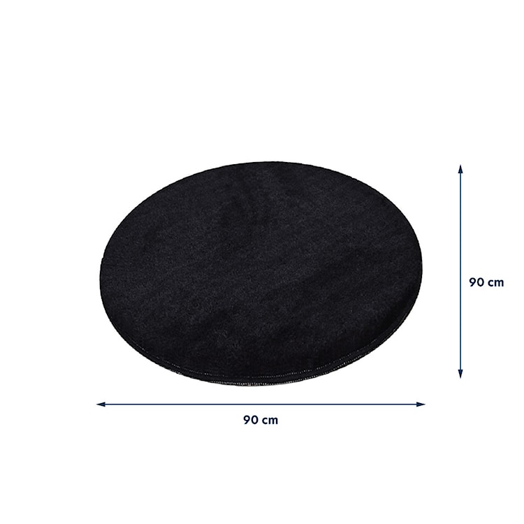 Dywan okrągły Inglobes średnica 90 cm czarny  - zdjęcie 3