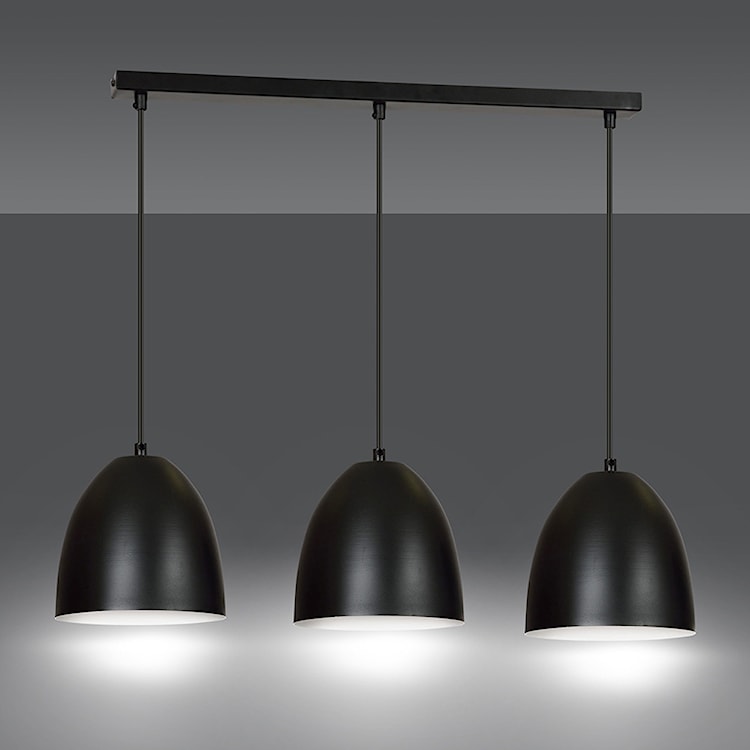 Lampa wisząca Alatri czarna z białym wnętrzem x3  - zdjęcie 2