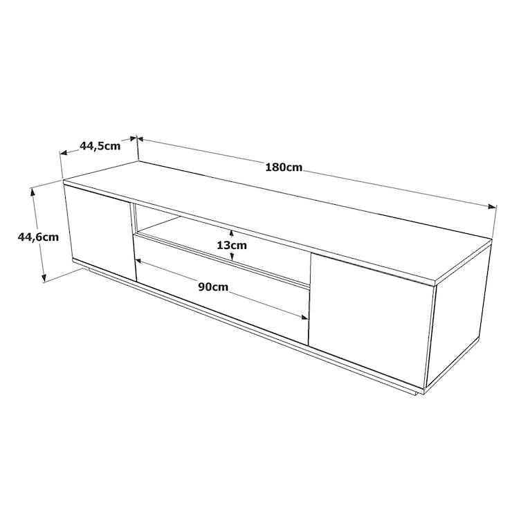 Szafka RTV Siphy 44,5x180 cm antracyt/sosna atlantycka  - zdjęcie 6