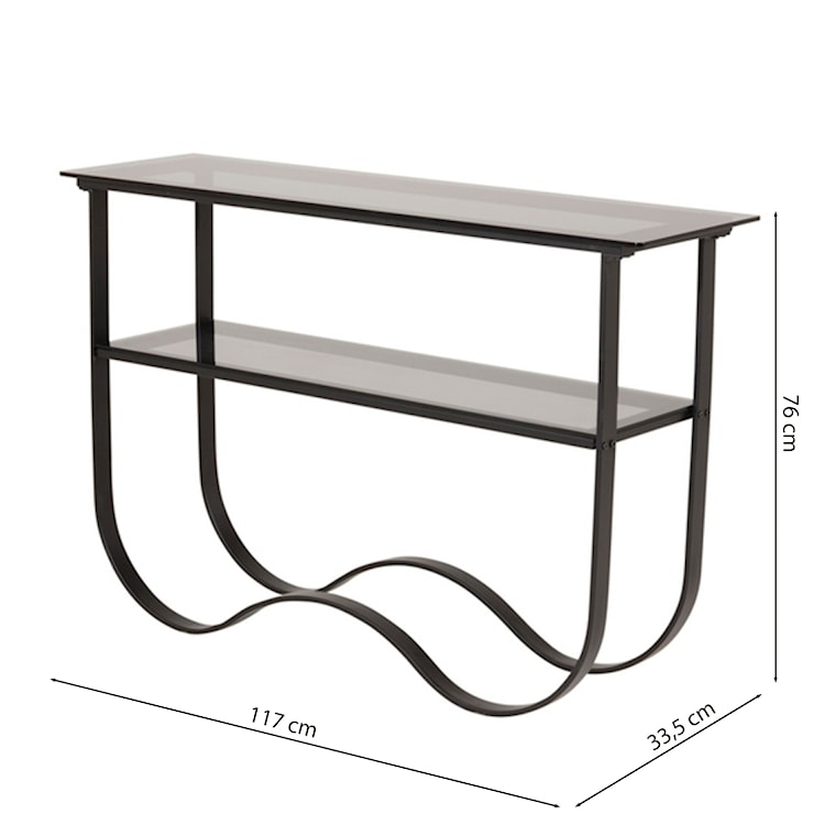Konsola do przedpokoju Rustate 33,5z117 cm szkło/ czarna podstawa  - zdjęcie 11