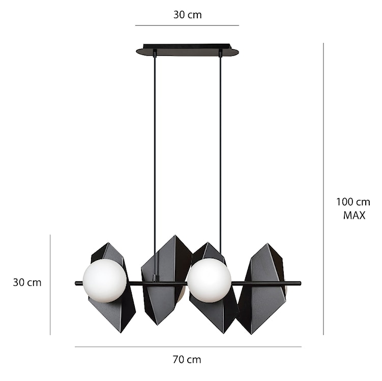 Lampa wisząca Ankona czarna x4  - zdjęcie 8