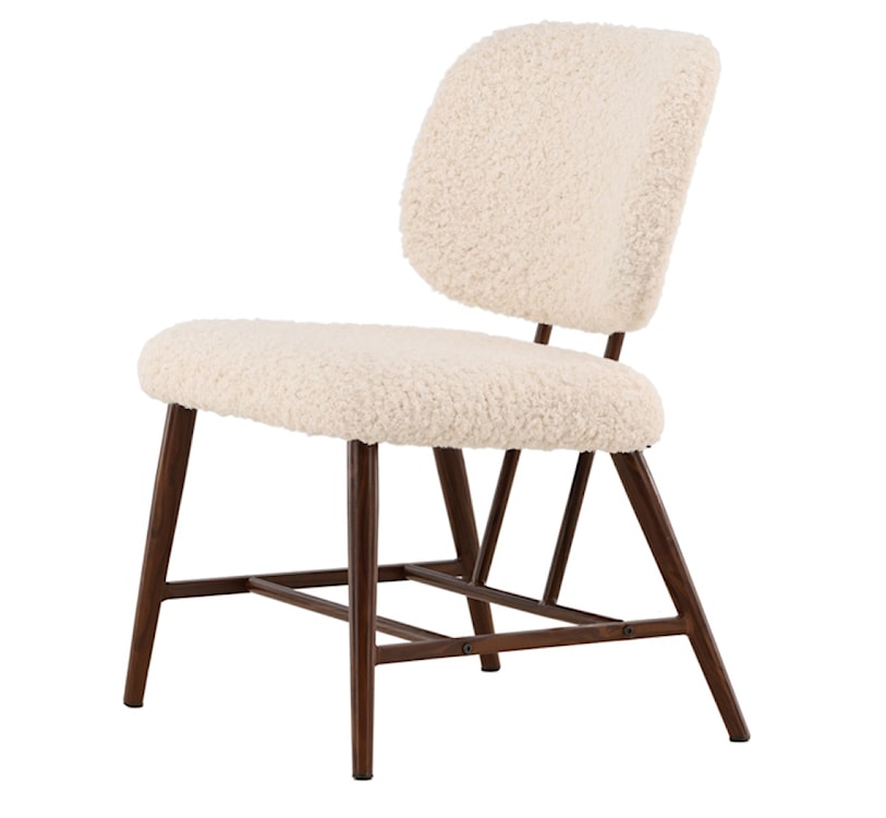 Krzesło tapicerowane Tutice w tkaninie boucle białe  - zdjęcie 7