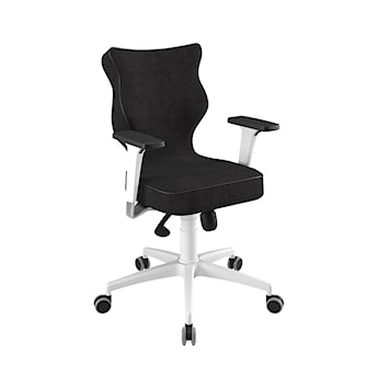 Krzesło biurowe Perto czarne na białej podstawie