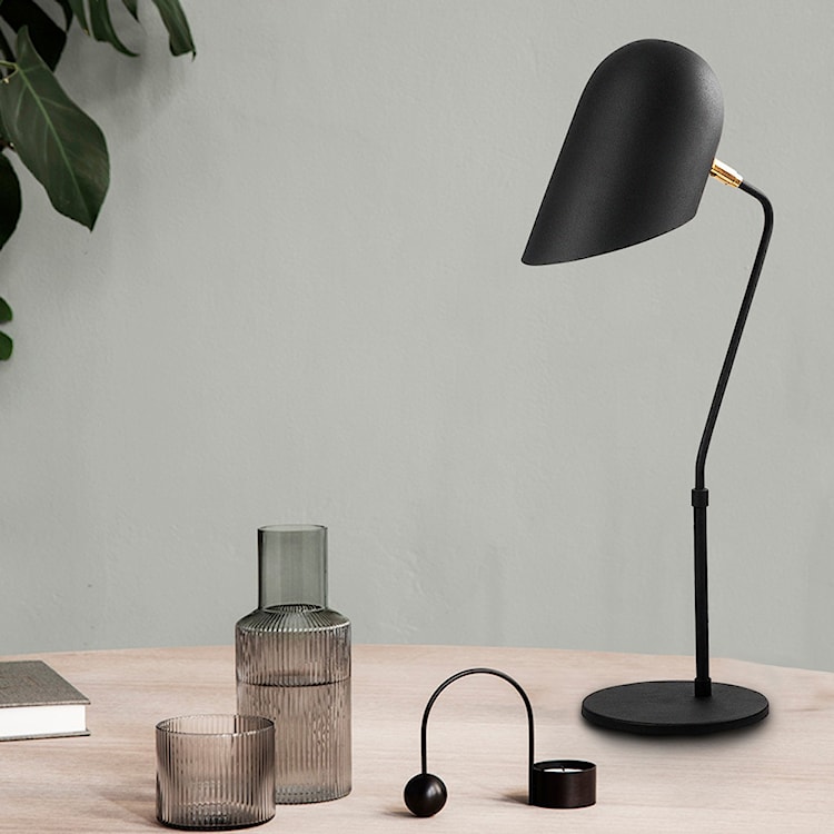 Lampka na biurko Azariah średnica 12 cm czarna  - zdjęcie 5