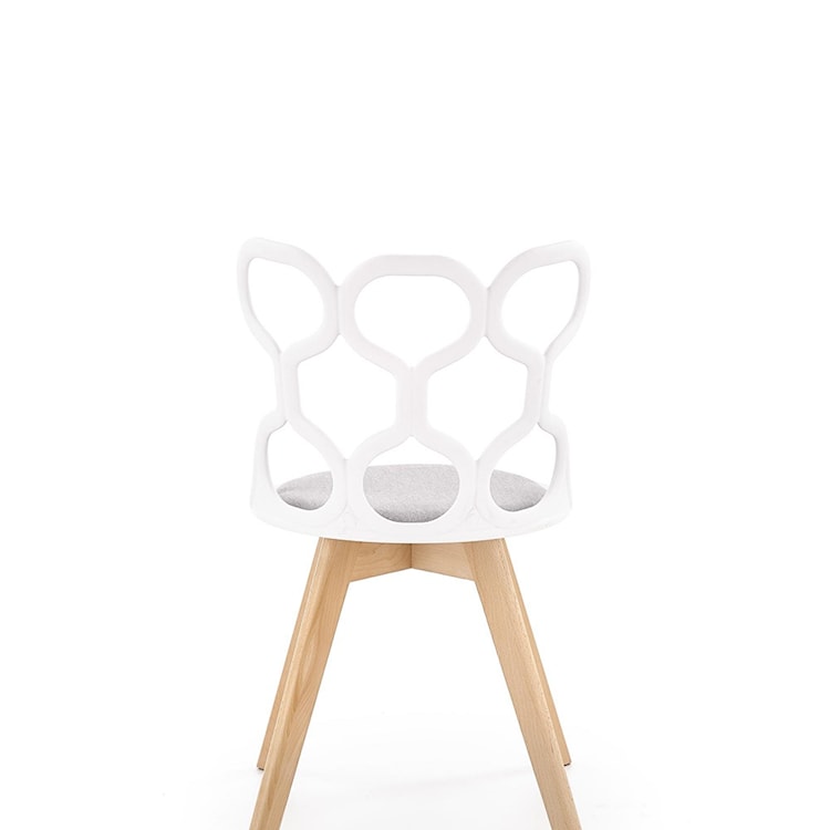 Krzesło z tworzywa Delle z białym ażurowym oparciem  - zdjęcie 8