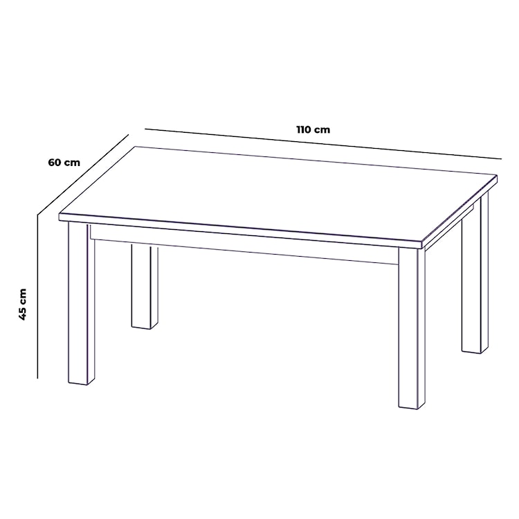 Stolik kawowy Silphium 60x110 cm dąb  - zdjęcie 3