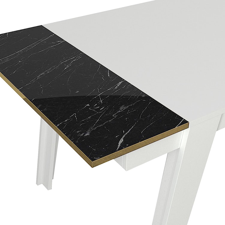 Stół do jadalni Nostirt 148,5x85 cm biało-czarny  - zdjęcie 11