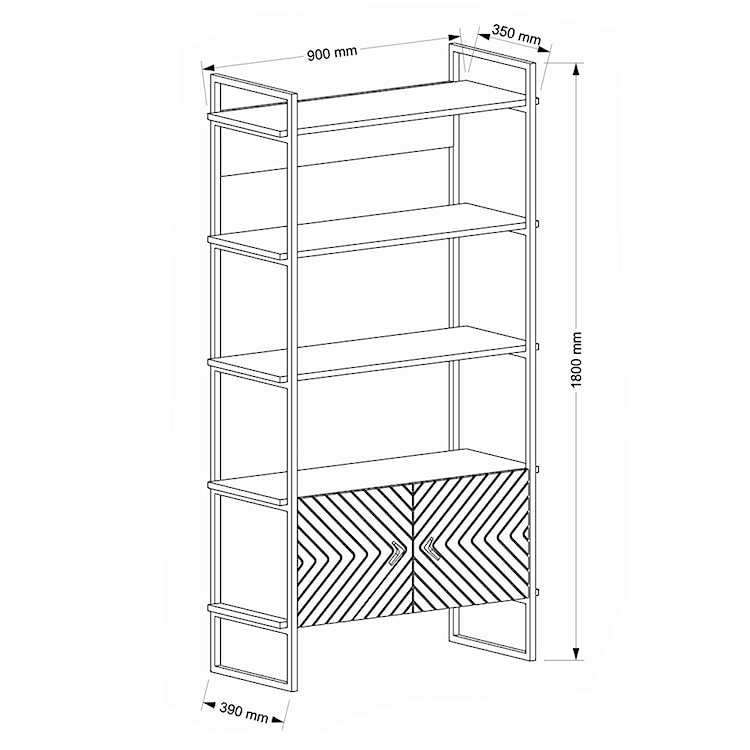 Regał metalowy Algenib orzech  - zdjęcie 7
