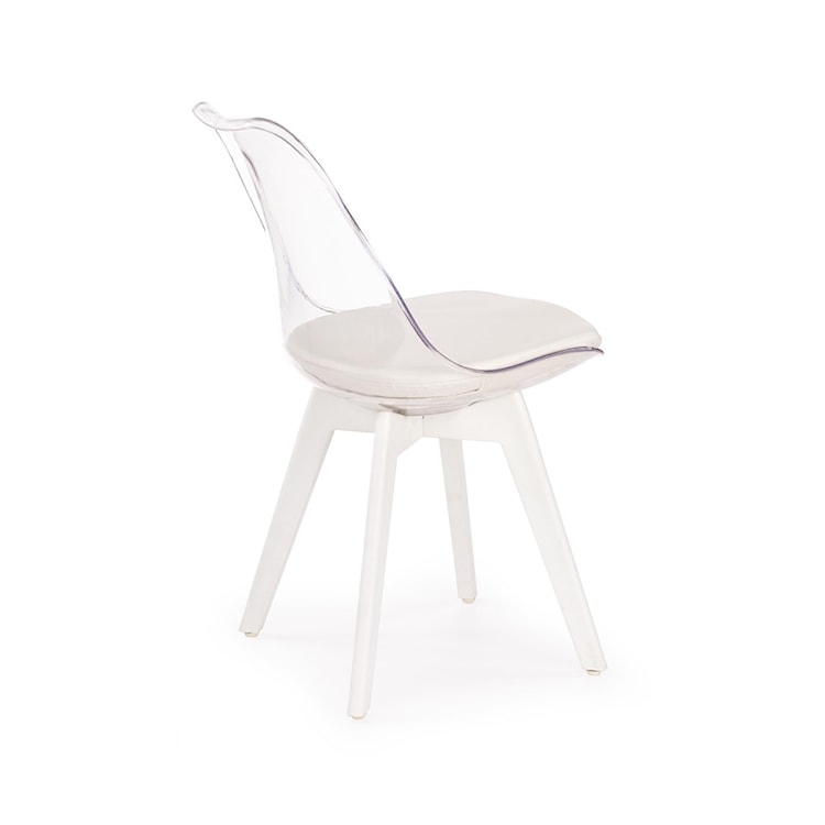 Krzesło Sigetec transparentne z białą podstawą  - zdjęcie 2