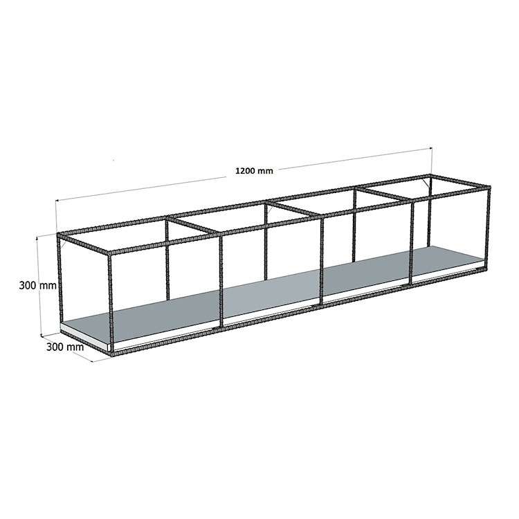 Półka na ścianę Mairani w stylu industrialnym 120 cm  - zdjęcie 5