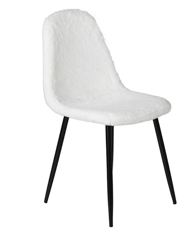 Krzesło tapicerowane Plorility białe/sztuczne futerko