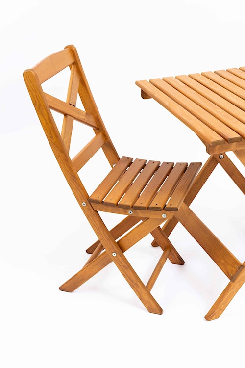 Zestaw balkonowy Bonnert drewno sosnowe stół z dwoma krzesłami miodowe  - zdjęcie 7