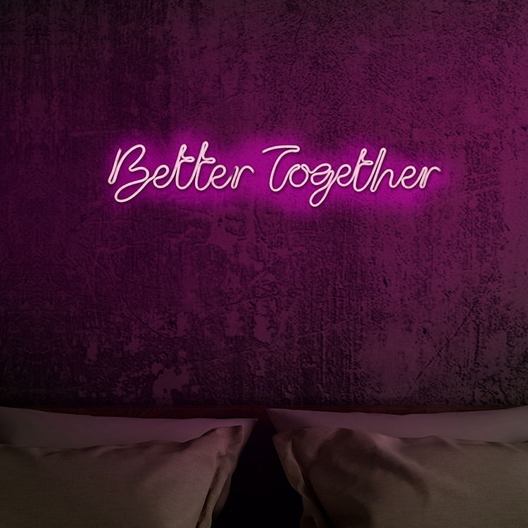Neon na ścianę Letely z napisem Better Together różowy  - zdjęcie 4