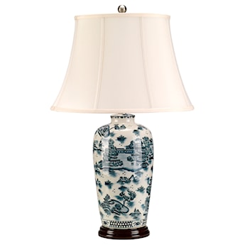 Lampa stołowa Bloen z porcelany biała/niebieska