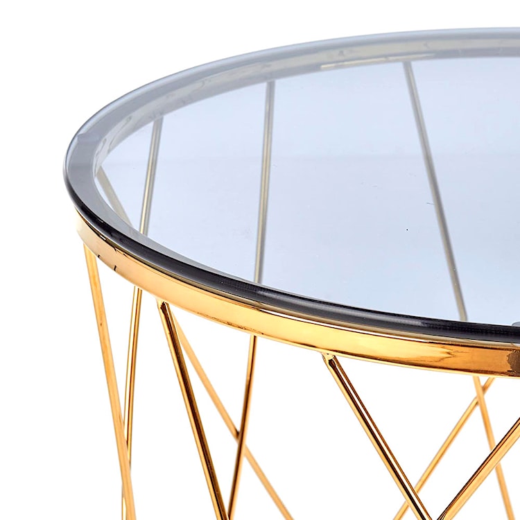 Stolik kawowy Monck w stylu glamour średnica 55 cm złoty  - zdjęcie 3