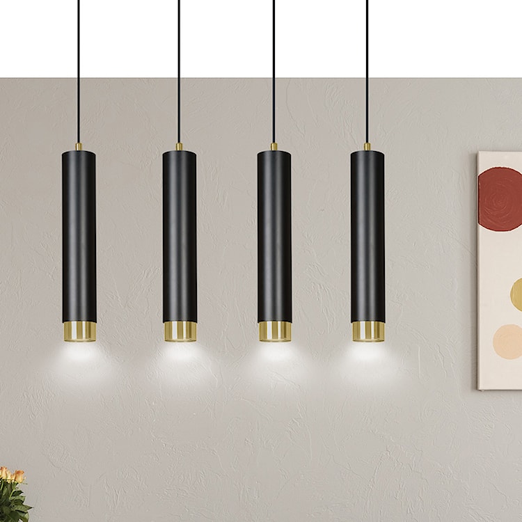 Lampa wisząca Morcone czarna x4  - zdjęcie 4