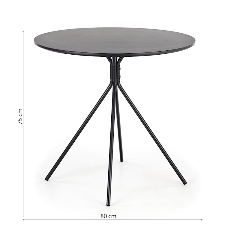 Stół okrągły Graddile średnica 80 cm czarny  - zdjęcie 5