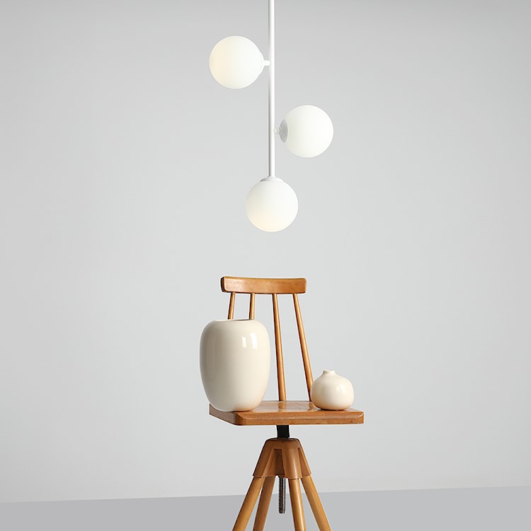 Lampa wisząca Oblishers x3 biała  - zdjęcie 4