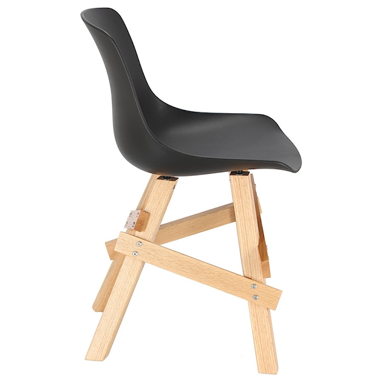 Krzesło Cedrik czarne na dębowych nogach  - zdjęcie 3