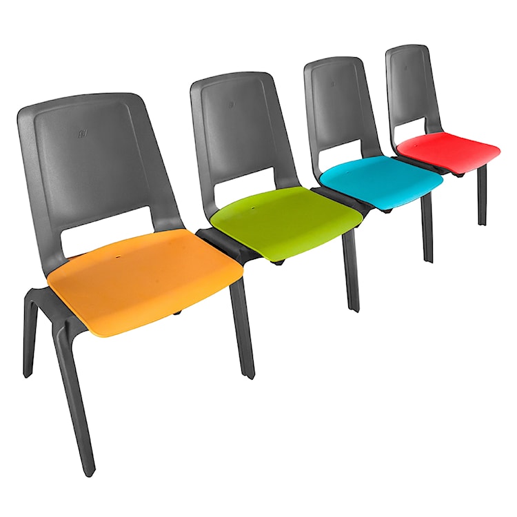 Zestaw czterech krzeseł konferencyjnych Fila turkusowo-szare  - zdjęcie 4