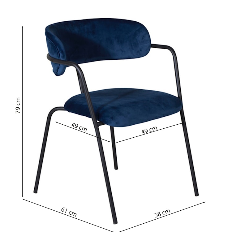 Krzesło nowoczesne Linessitive niebieskie/czarne  - zdjęcie 8