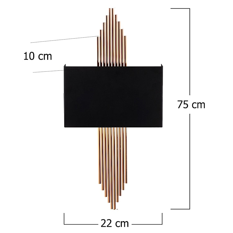 Kinkiet ścienny Laurina prostokątny czarno-miedziany  - zdjęcie 4