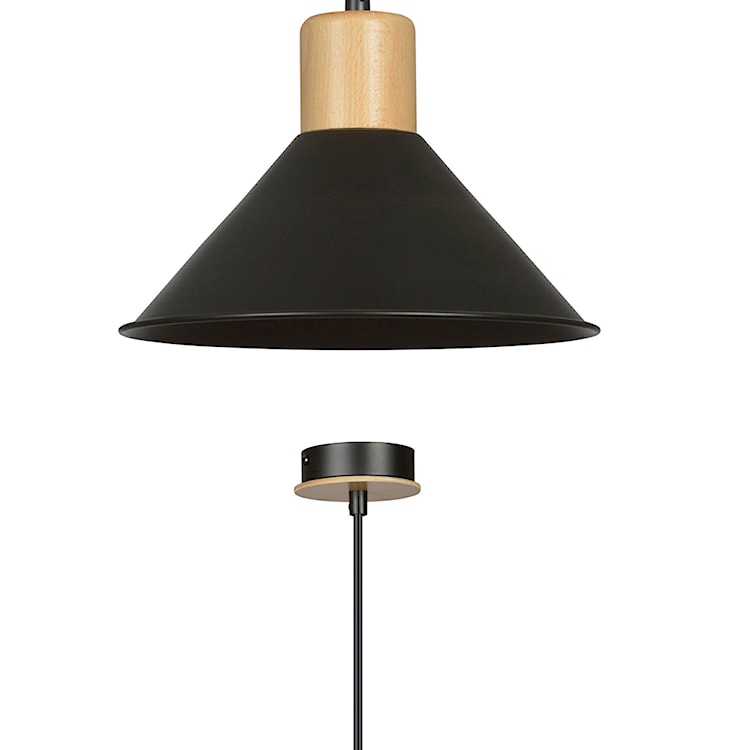 Lampa wisząca Rawn stożek średnica 25 cm czarna  - zdjęcie 7