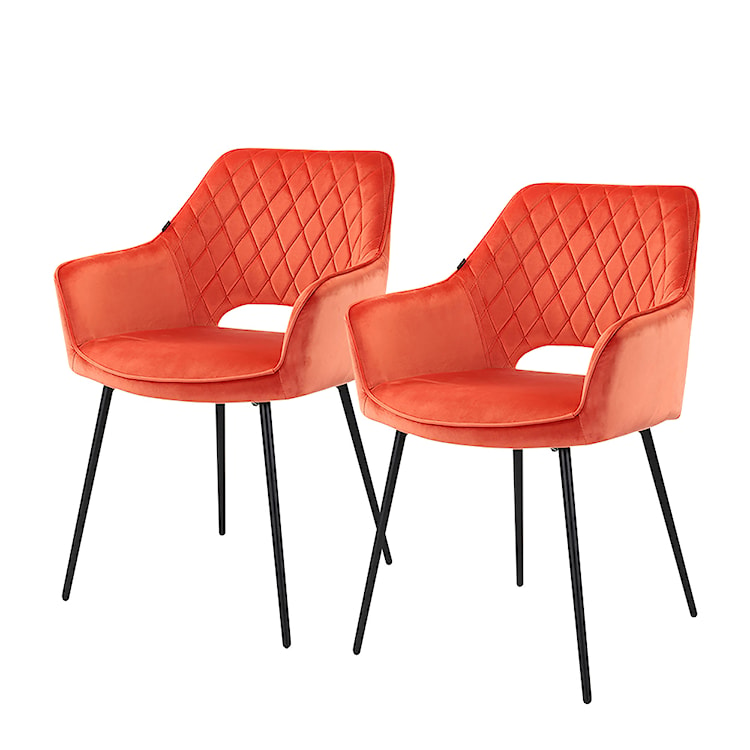 Krzesło tapicerowane z podłokietnikami Meriva pomarańczowe  - zdjęcie 8