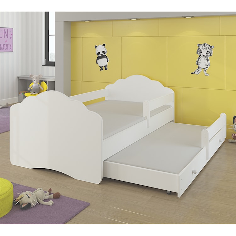 Łóżko dziecięce podwójne Ruhsen 160x80 cm białe z barierką  - zdjęcie 2