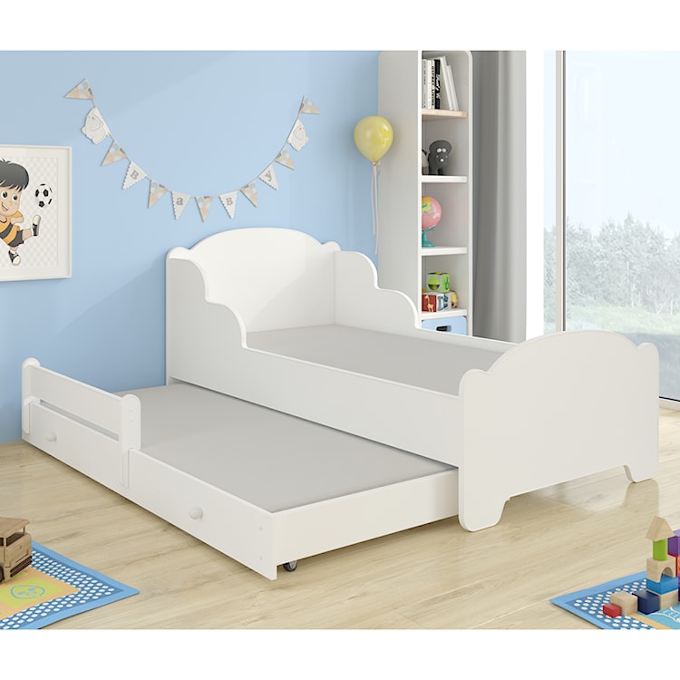 Łóżko dzieciece podwójne Mehir 160x80 cm białe  - zdjęcie 2