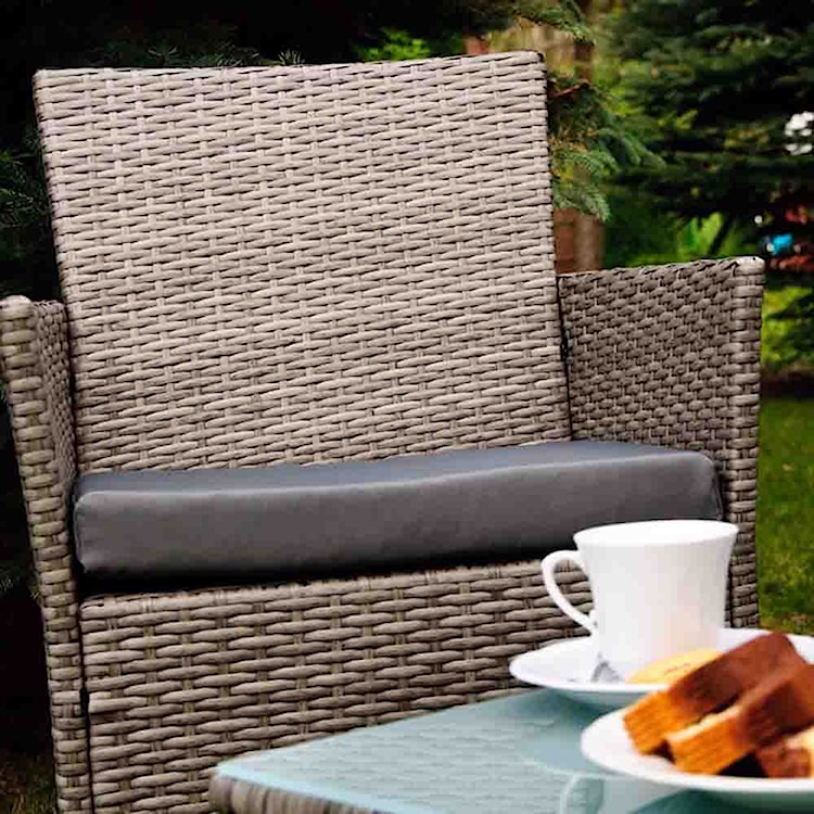 Zestaw mebli ogrodowych Bosti sofa z dwoma fotelami i stolikiem szary  - zdjęcie 8