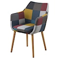 Krzesło tapicerowane z podłokietnikami Marcelio wielokolorowe patchwork